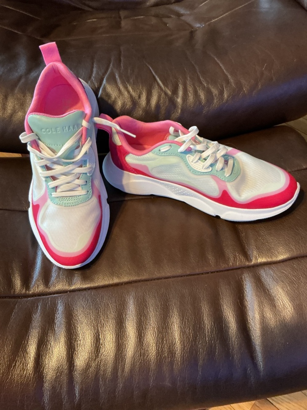 Cole Haan Women's White, Pink & Mint Sporty Trainer